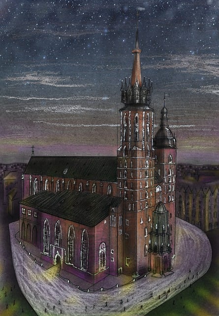 Free poland krakow cathedral illustration