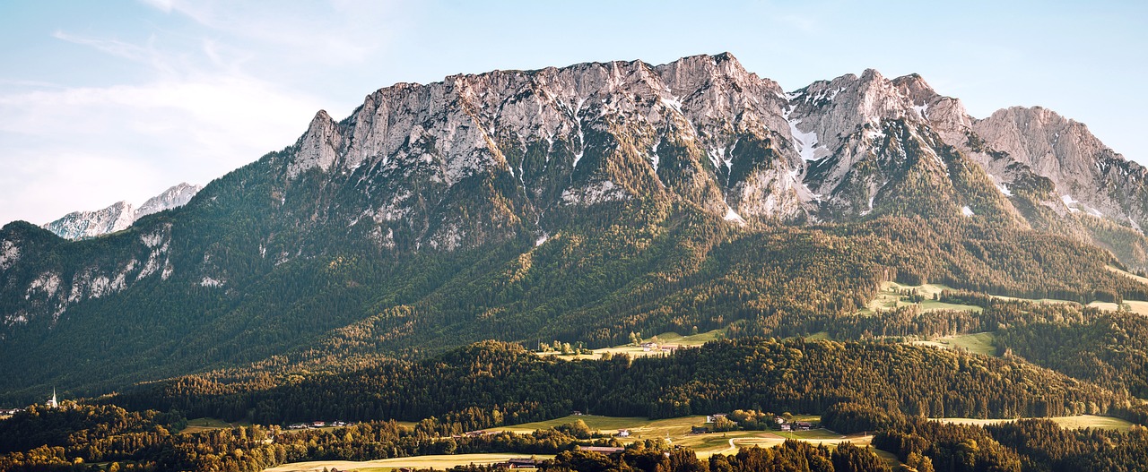 landscape, the nature, nature, somewhere in the mountains, mountain, the hills, grow, vegetation, forest, conifers, green, buildings, houses, a cloudy sky, panorama