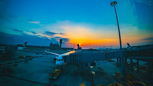 Free Airport Sunset photo and picture