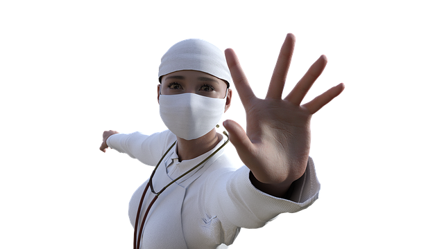 Arzt, Covid, Maske, Respirator, Isoliert