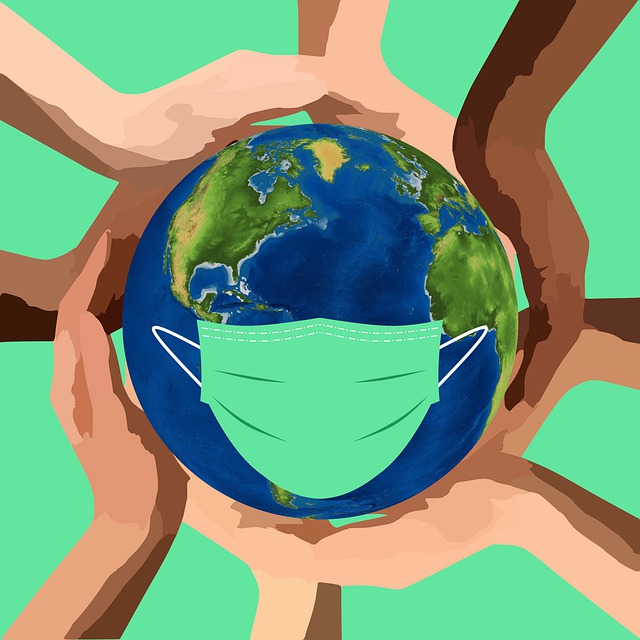 Free corona mask world illustration