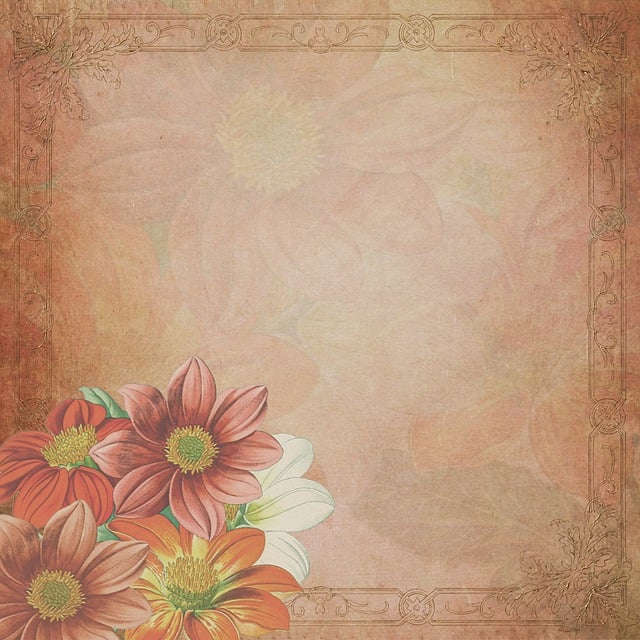 Free vintage flower frame illustration