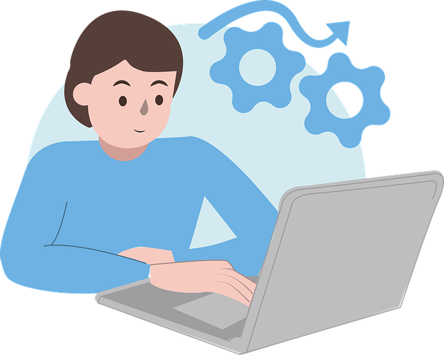 Free telework office computer illustration