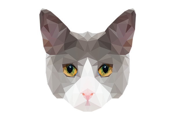 Free low poly cat animal illustration
