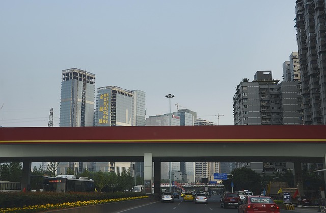 Stadt, Smog, China, Straßen, Industrie
