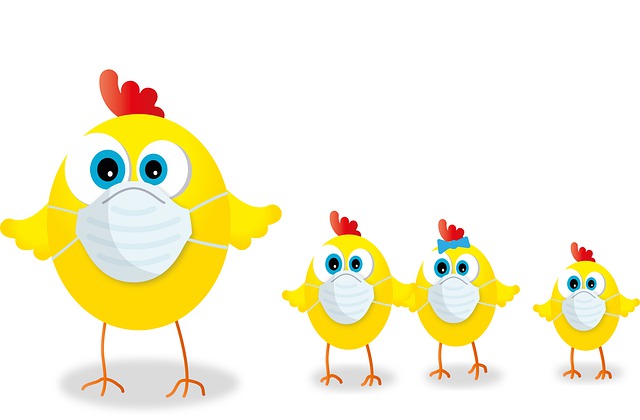 Free mask corona chick illustration