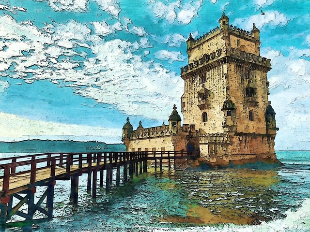 Free belem tower lisbon illustration