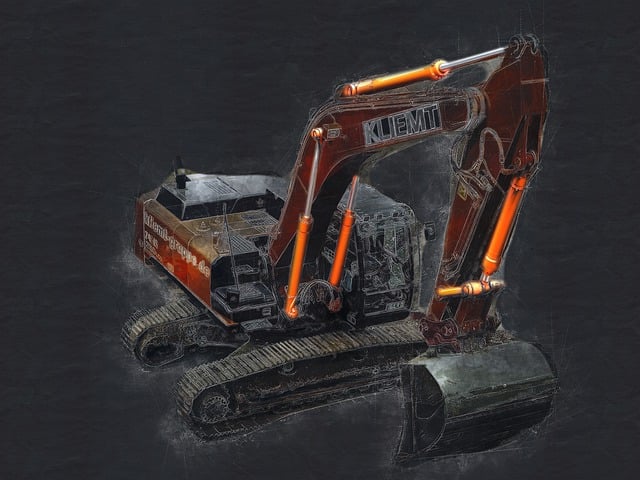 Free excavators construction site illustration