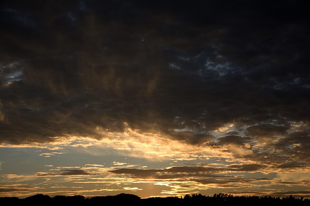 Himmel, Solnedgang, Natur, Tordenvejr
