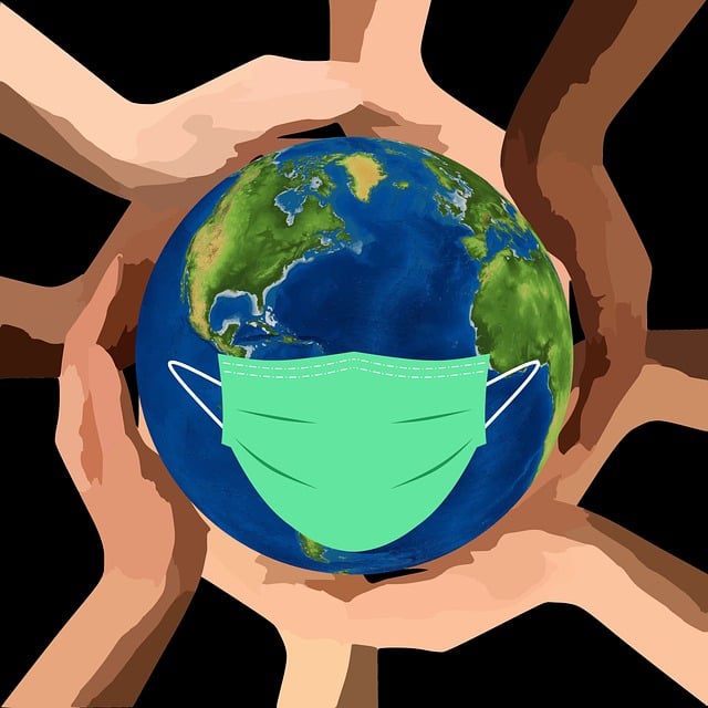 Free corona mask world illustration