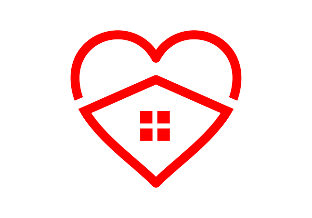 Free a heart house stay home illustration