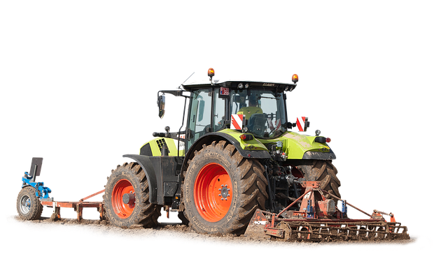 Free isolated tractor farmer illustration