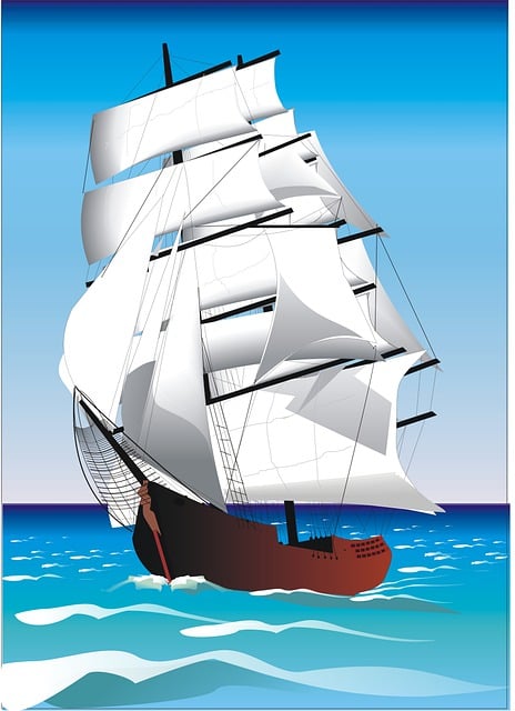 Grafik, Segelschiff, Meer, Natur, Segel