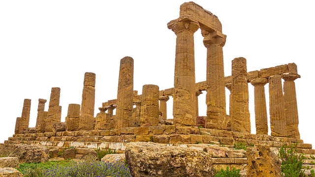 Free temple of hera archaeology agrigent vector