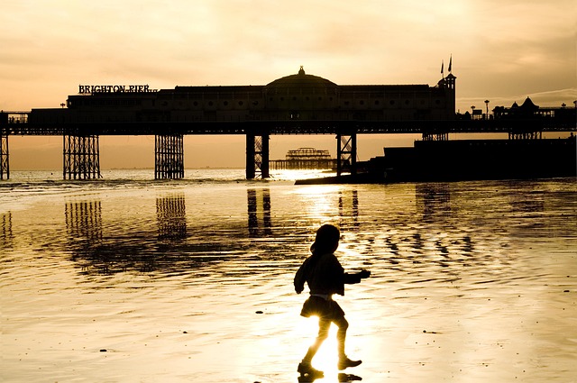 Free Silhouette Of Girl Girl On Beach photo and picture