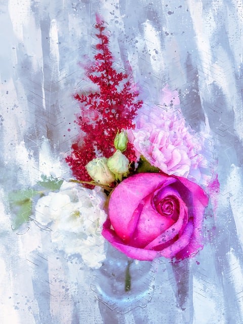 Free bouquet rose arrangement illustration