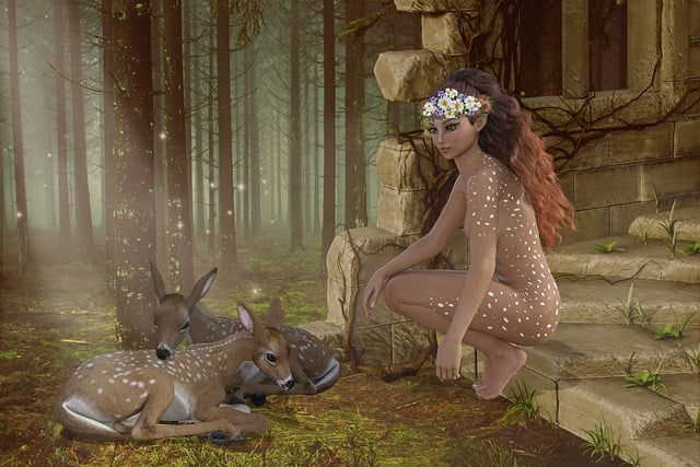 Download free HD stock image of Landscape Fantasy Free landscape fantasy elf illustration