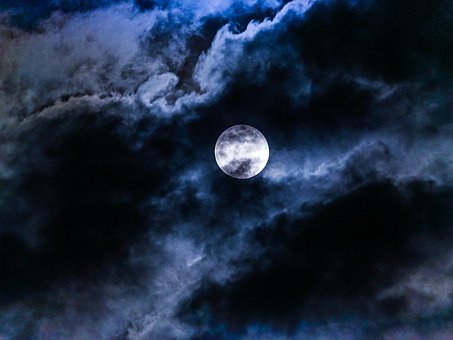 Lua, Luar, Céu Noturno, Sinistro