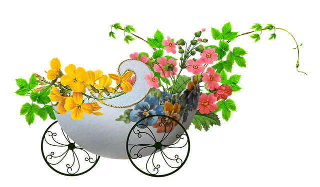 Free spring flowers greens illustration