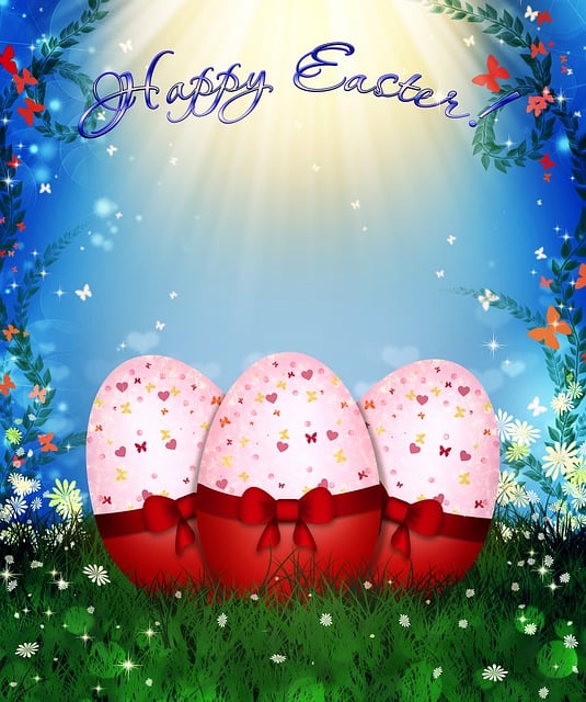 Free easter background postcard illustration