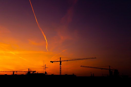 Free Sunrise Crane photo and picture