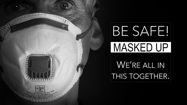 Free pandemic mask message illustration