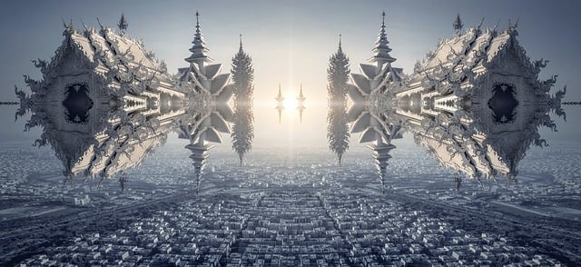 Free fantasy architecture surreal illustration