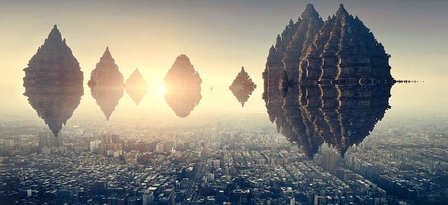 Free fantasy architecture surreal illustration