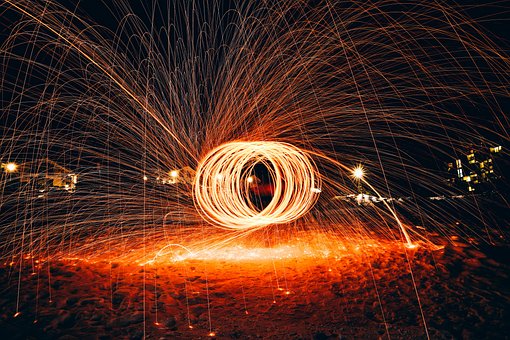 Brand, Dans, Spel, Danser, Helder