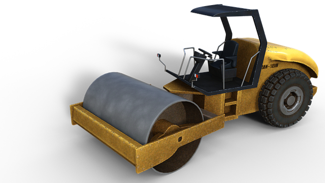 Free roller road construction machine illustration