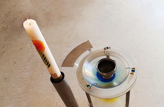 Free Easter Candle Baptismal Font photo and picture