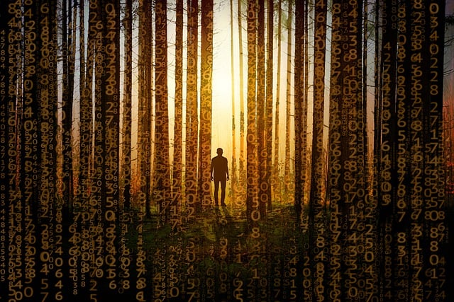 Free matrix code coding illustration