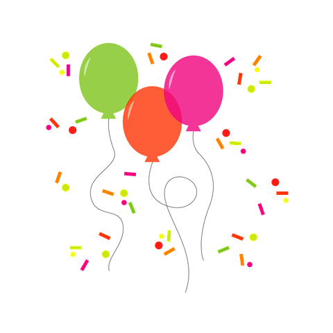 Party Supplies Happy Birthdayに関する3以上の無料イラスト