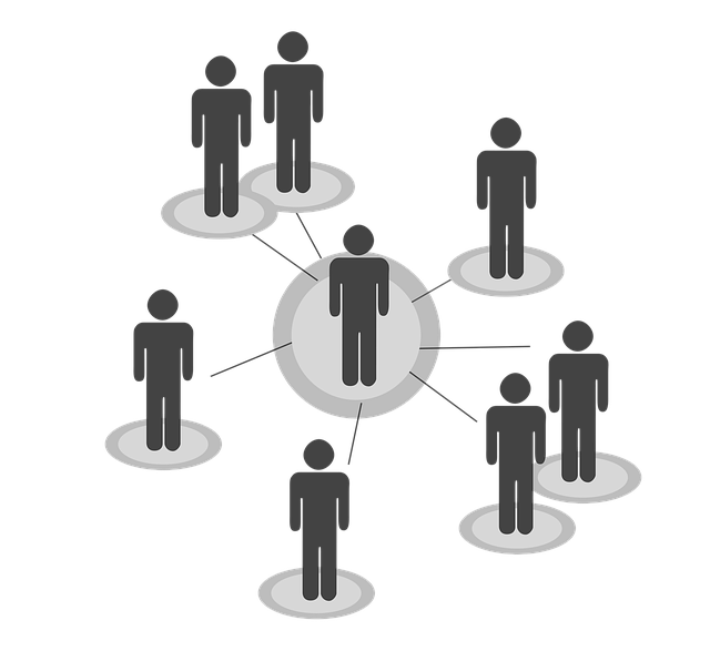 Free connection communication circle illustration