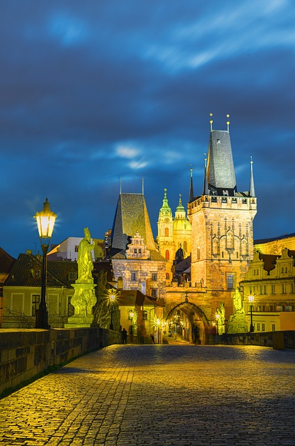 Praha, Karlův Most, Město, Soumrak