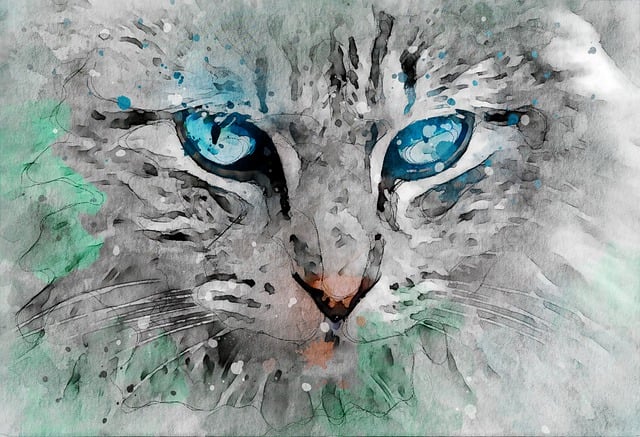 Free cat paintings watercolor illustration