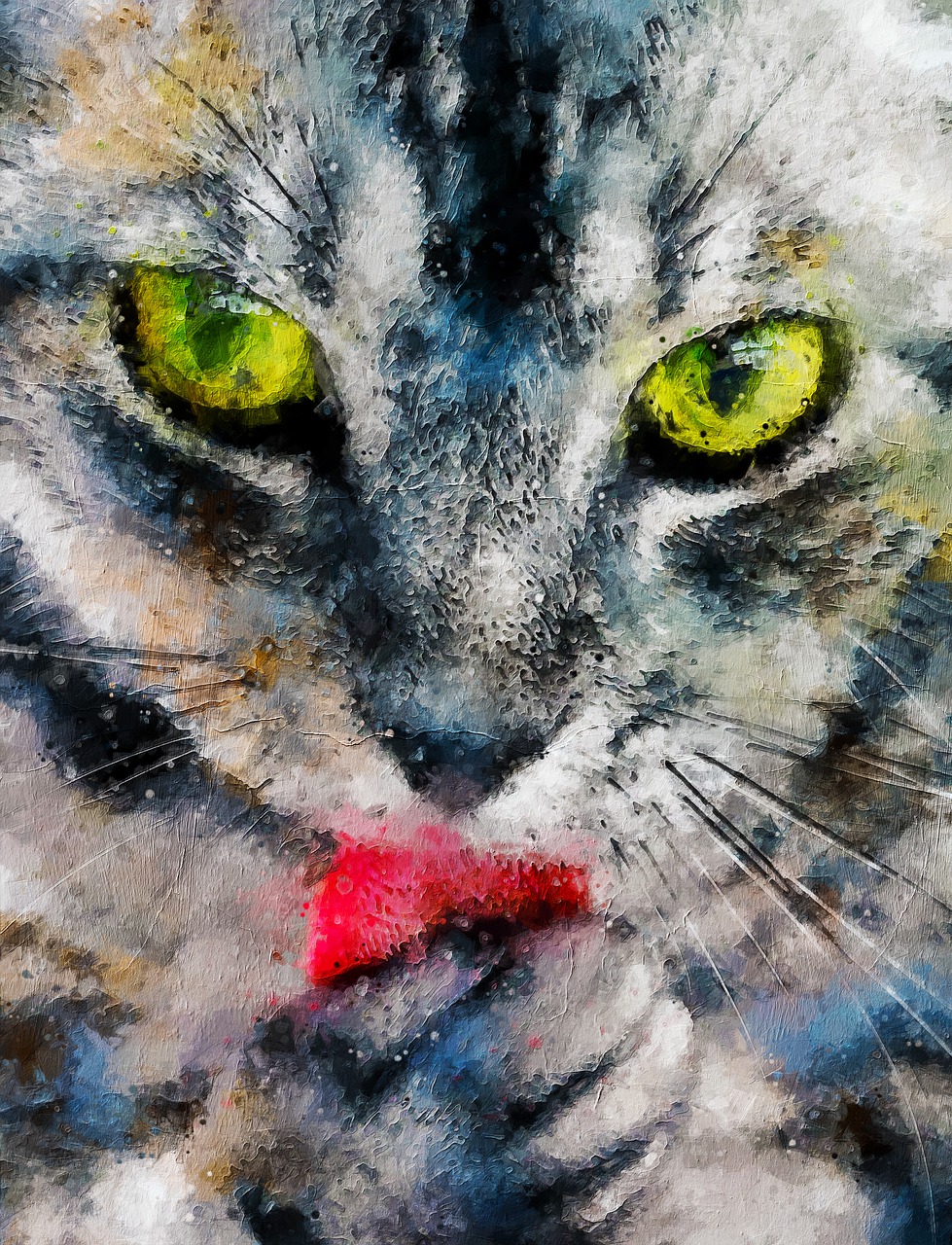 数字的画猫水彩- Pixabay上的免费图片