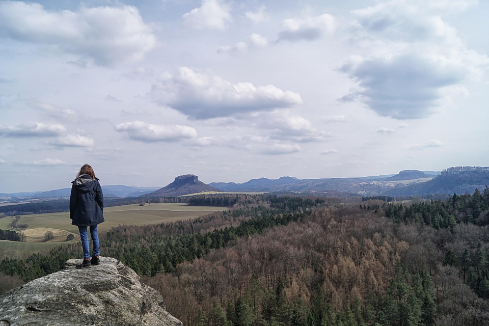 Hiking, Wanderer, Saxon Switzerland, Bears Stone