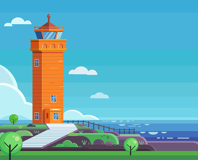Free lighthouse graphic direction illustration