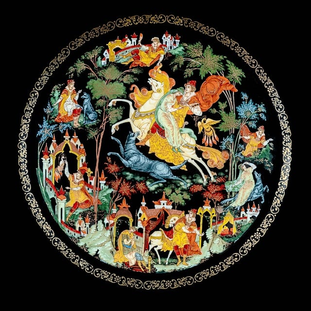 Free decorative plate painting folk crafts illustration