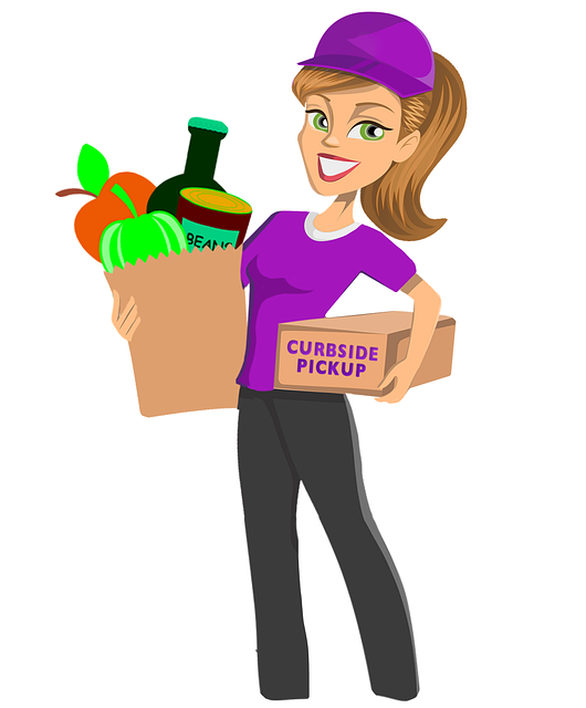 Free curbside groceries pickup illustration