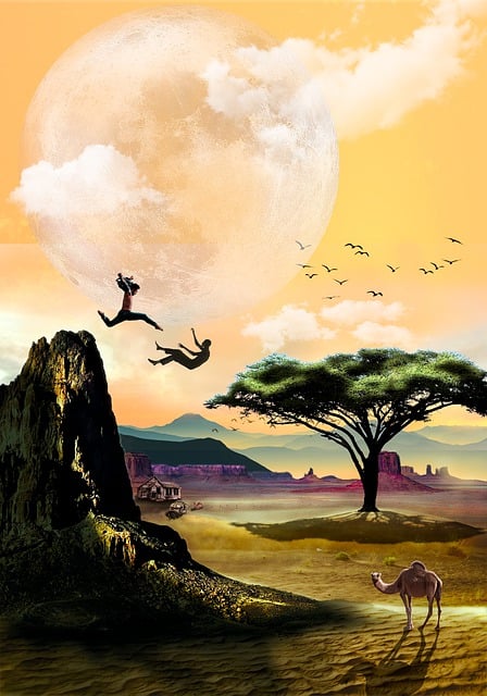 Free desert tree namibia illustration