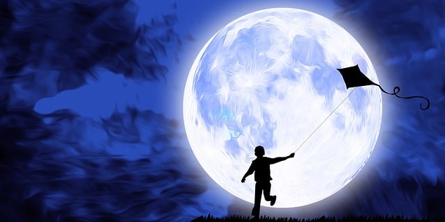 Free kite kid flying illustration