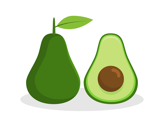 Free food avocado flat vector