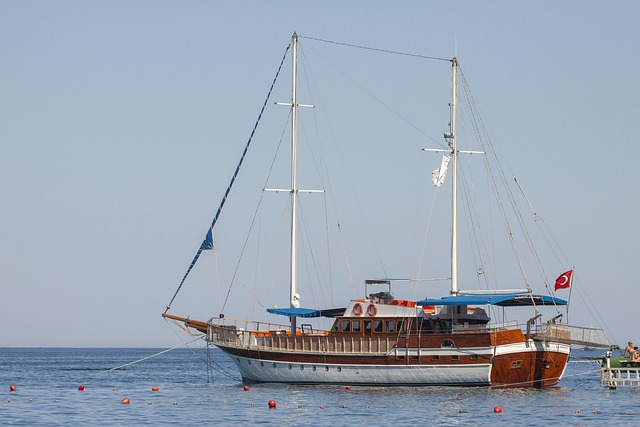 ship, boat, wooden, retro, old, tourism, sea, that, blue sky, sleep, summer, holiday, blue, sail, nature, trip, sailing, sailboat, boats, wave, sky, morning, turkey, tourist, view