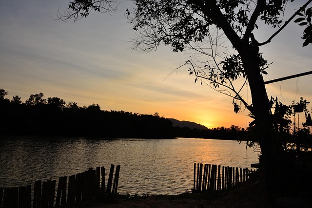 River, Sunset, Thailand, Nature