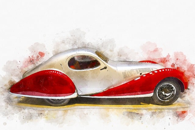 Free car art deco automobile illustration