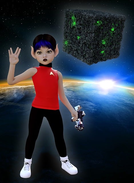 Free space volcano star trek illustration