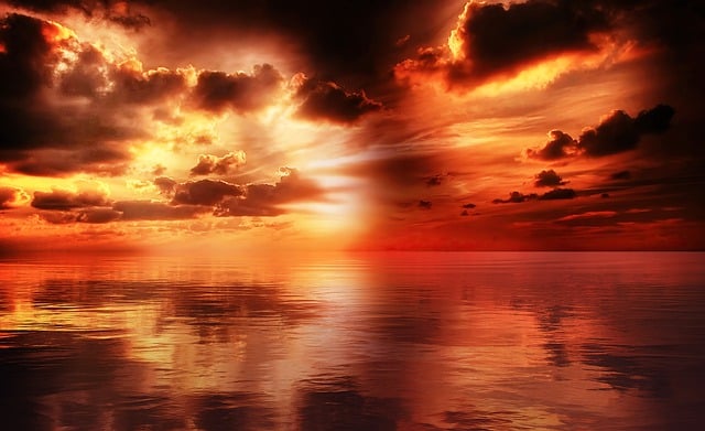 Download free HD stock image of Sunset Reflection Free sunset reflection sky illustration