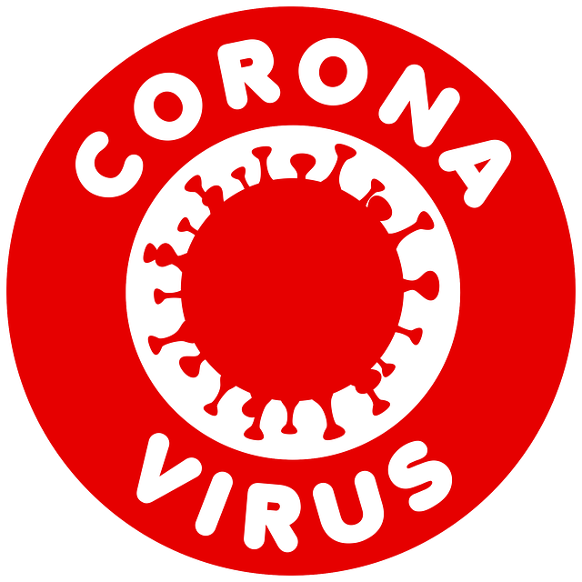 Free coronavirus icon labeled vector